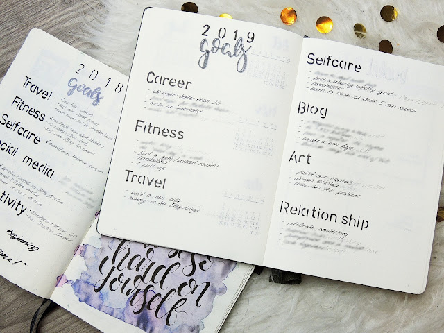 goals spread bullet journal glitter is the new black