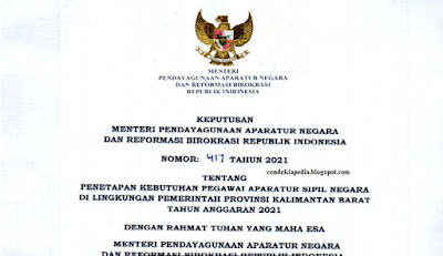 Rincian Formasi CASN CPNS PPPK Pemprov Kalimantan Barat Tahun 2021 Rincian Formasi CASN CPNS PPPK Pemprov Kalimantan Barat Tahun 2021