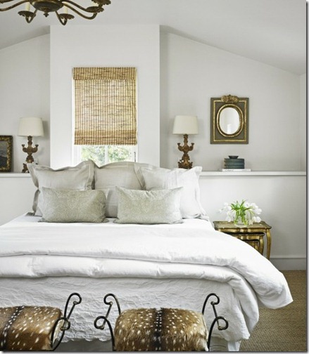 white bed w gray pillows via pinterest