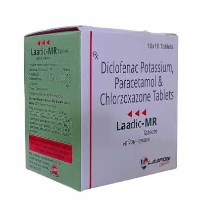 Diclofenac Sodium, Chlorzoxazone and Paracetamol Tablets | Laadic-MR Tablet