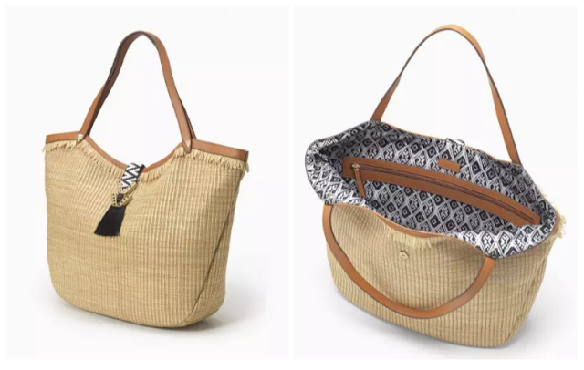  Stella & Dot Raffia Tote as seen on Elizabeth Banks