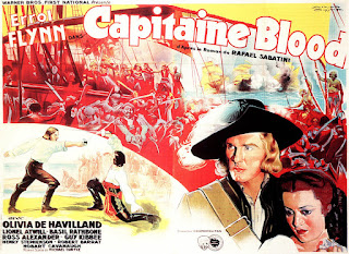 CAPITAINE BLOOD. Cartelera apaisada de Francia. Autor: Jacques Bonneaud. Imprenta: Bedos et Cie., París. EL CAPITÁN BLOOD. Captain Blood. 1935. Estados Unidos. Dirección: Michael Curtiz. Reparto: Errol Flynn, Olivia de Havilland, Lionel Atwill, Basil Rathbone, Ross Alexander, Guy Kibbee, Henry Stephenson, Robert Barrat, Hobart Cavanaugh.