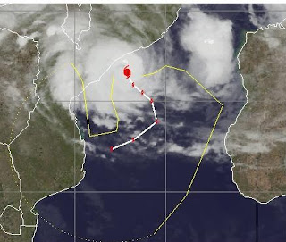 Zyklon FUNSO befindet sich als Hurrikan vor Mosambik, Funso, Januar, 2012, Afrika, aktuell, Indischer Ozean Indik, Zyklonsaison Südwest-Indik, Madagaskar, Satellitenbild Satellitenbilder, 