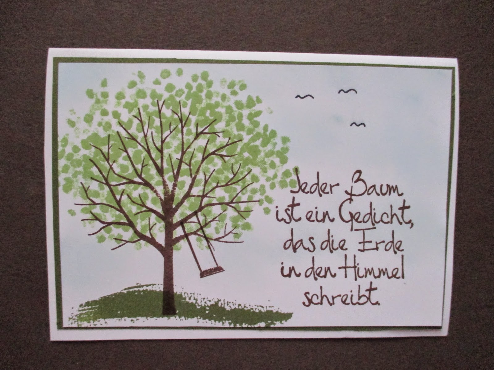 Baum der Freundschaft Karte mit wunderschönem Spruch