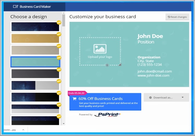 Business Card Maker : Δημιουργήσετε  επαγγελματικές κάρτες