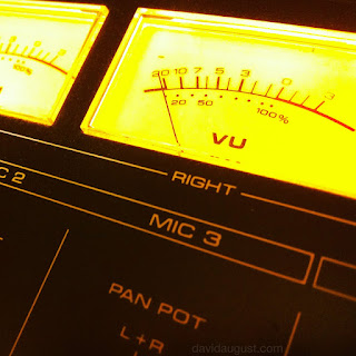 image of the volume meter on an audio mixer