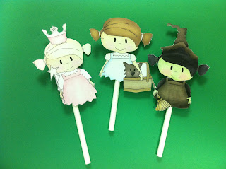 Dorothy cupcake topper, Glinda the Good Cupcake Topper, Wicked Witch of the West Cupcake Toppers