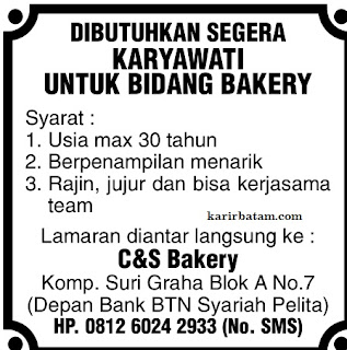 Lowongan Kerja C&S Bakery