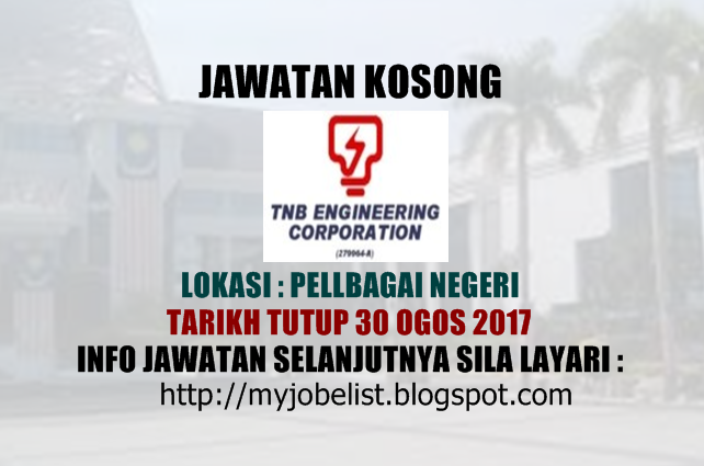 Tnb Engineering Corporation Sdn Bhd Jawatan Kosong Ogos 2017