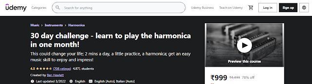 30 day challenge – learn to play the harmonica in one month! – Udemy