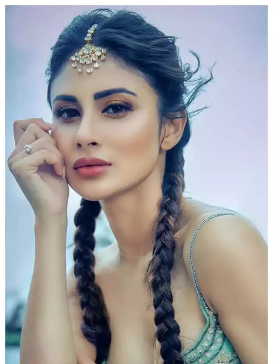 Mouni Roy pigtail hairstyle bollywood actress