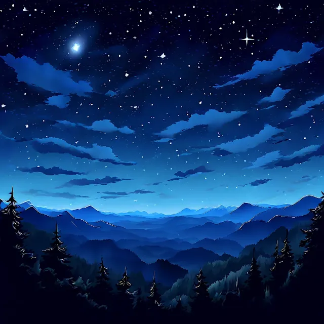 Cielo nocturno lleno de estrellas. Arte digital