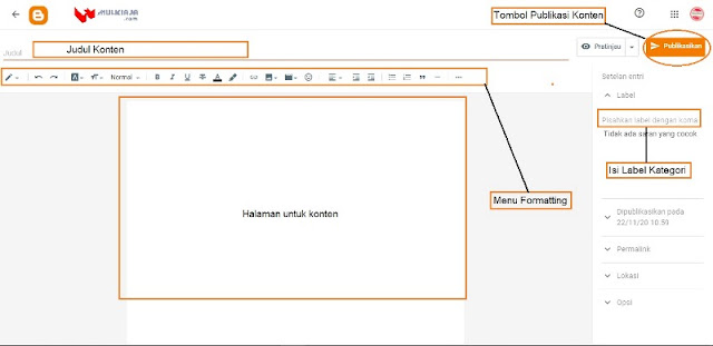Cara buat konten di Blogger terbaru