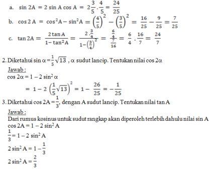 Materi Matematika Kelas XI IPA  Rumus Trigonometri untuk Sudut Ganda  Ibu Guru Susi SR