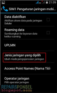 Cara Setting Jaringan 3G Only Advan S35F