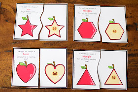 FREE Apple Shape Matching Cards