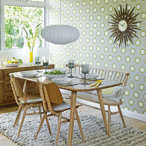 New Home Interior Design Dining room wallpaper ideas 