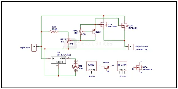 adjustable voltage and current regulator circuit