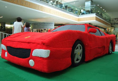 Strange Knitted Ferrari