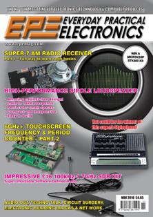 EPE Everyday Practical Electronics - November 2018 | ISSN 0262-3617 | TRUE PDF | Mensile | Professionisti | Elettronica | Tecnologia
Everyday Practical Electronics is a UK published magazine that is available in print or downloadable format.
Practical Electronics was a UK published magazine, founded in 1964, as a constructors' magazine for the electronics enthusiast. In 1971 a novice-level magazine, Everyday Electronics, was begun by the same publisher. Until 1977, both titles had the same production and editorial team.
In 1986, both titles were sold by their owner, IPC Magazines, to independent publishers and the editorial teams remained separate.
By the early 1990s, the title experienced a marked decline in market share and, in 1992, it was purchased by Wimborne Publishing Ltd. which was, at that time, the publisher of the rival, novice-level Everyday Electronics. The two magazines were merged to form Everyday with Practical Electronics (EPE) - the «with» in the title being dropped from the November 1995 issue. In February 1999, the publisher acquired the former rival, Electronics Today International, and merged it into EPE.