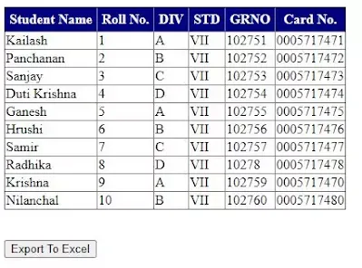 Excel Download