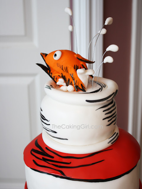 sculpted cat in the hat cake