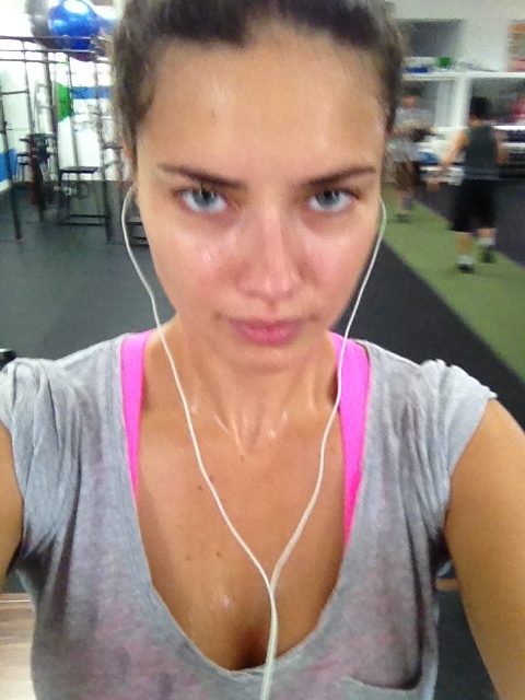 Adriana Lima without make up 2012 I also get very red when i work out hard