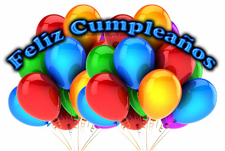 feliz cumpleaños tarjeta con globos de colores