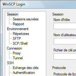 capture d'écran de WinSCP