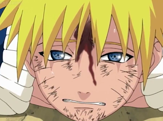 Image of Naruto injured and crying
