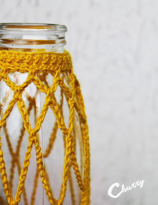 Charry crochet bottle yellow cotton