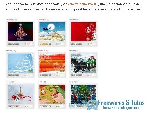 Thème 15 : ressources graphiques (wallpapers, icônes, thèmes) sur le thème de Noël