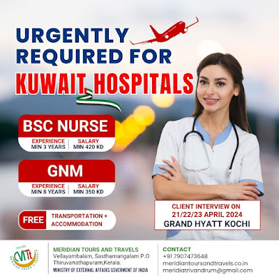 Urgently Required Nurses for Kuwait Hospitals