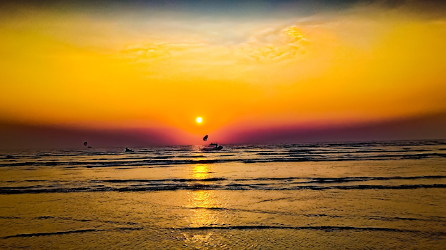 Sunset view from Nagaon Beach Alibaug