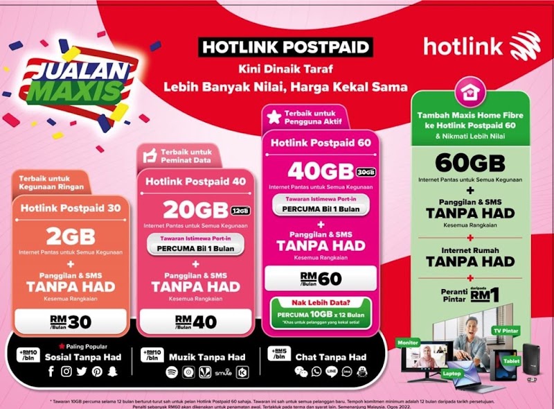 Mendaftar plan Hotlink Postpaid