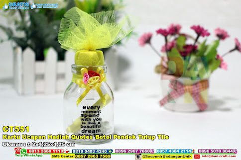 Kartu Ucapan Hadiah Quotes Botol Kecil  Souvenir Pernikahan