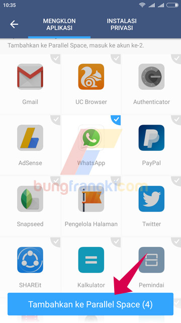 Cara menggandakan apk di hp Android dengan Parallel Space