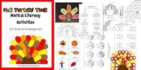 Thanksgiving math and literacy activities for kindergarten