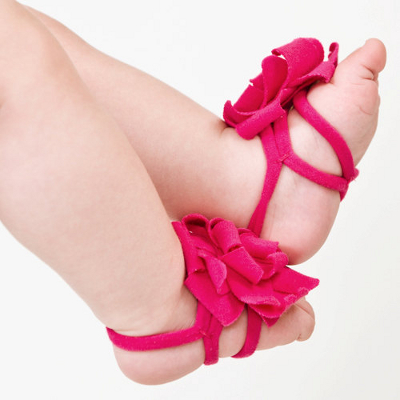 Handmade baby sandals in custom woven hand dyed stretch cotton and ...