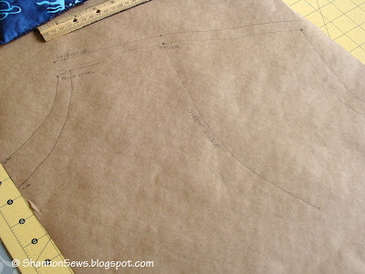 label the shirt pattern with necklines, shoulder seams, etc.