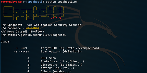 Spaghetti - Web Application Vulnerbility Scanner Tool