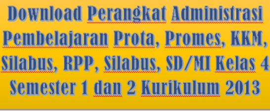 Download Perangkat Administrasi Pembelajaran Prota, Promes, KKM, Silabus, RPP, Silabus, SD/MI Kelas 4 Semester 1 dan 2 Kurikulum 2013, https://bingkaiguru.blogspot.com