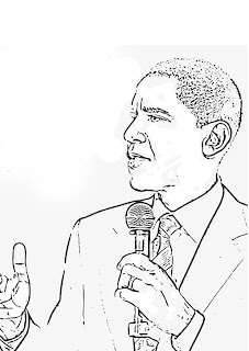Barack Obama coloring sheets to print out and colour