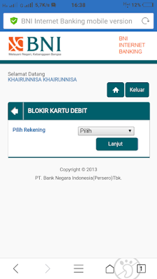 Cara Blokir ATM BNI Lewat Internet Banking