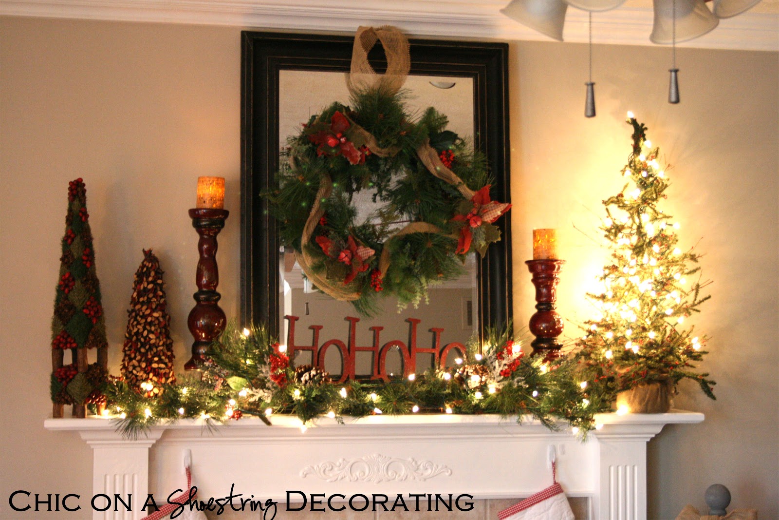 Chic on a Shoestring Decorating  Rustic Christmas  Mantel 