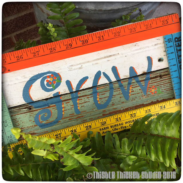 "Grow" Garden Sign by Thistle Thicket Studio. www.thistlethicketstudio.com