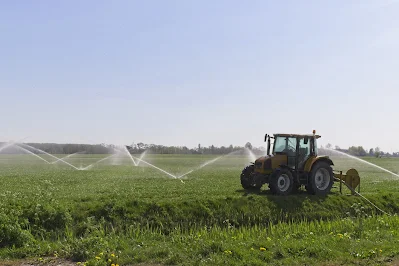 Sprinkler irrigation in farm