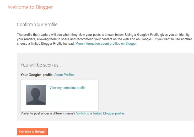 Create a New Blogspot Account