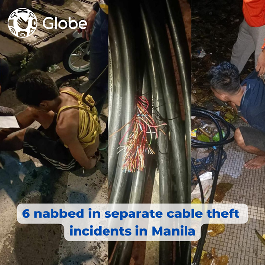 6 Nabbed in Separate Cable theft Incidents in Manila