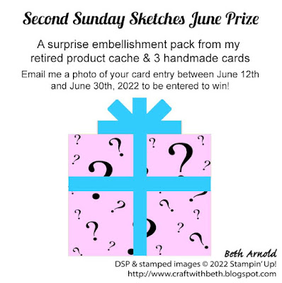 June 2022 Second Sunday Sketches #38 card challenge sketch challenge prize graphic